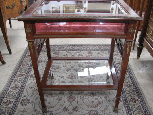 Glass Top Mahogany Display Cabinet