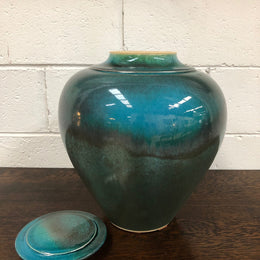Christopher Sanders Large Blue Lidded Vase