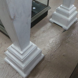 A beautiful and very hard to find pair of 19th-century classical white marble pedestals. In good condition.