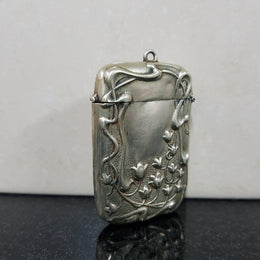 Antique Art Nouveau Silver Plated Vesta Case