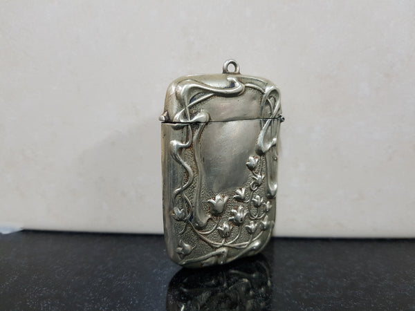 Antique Art Nouveau Silver Plated Vesta Case