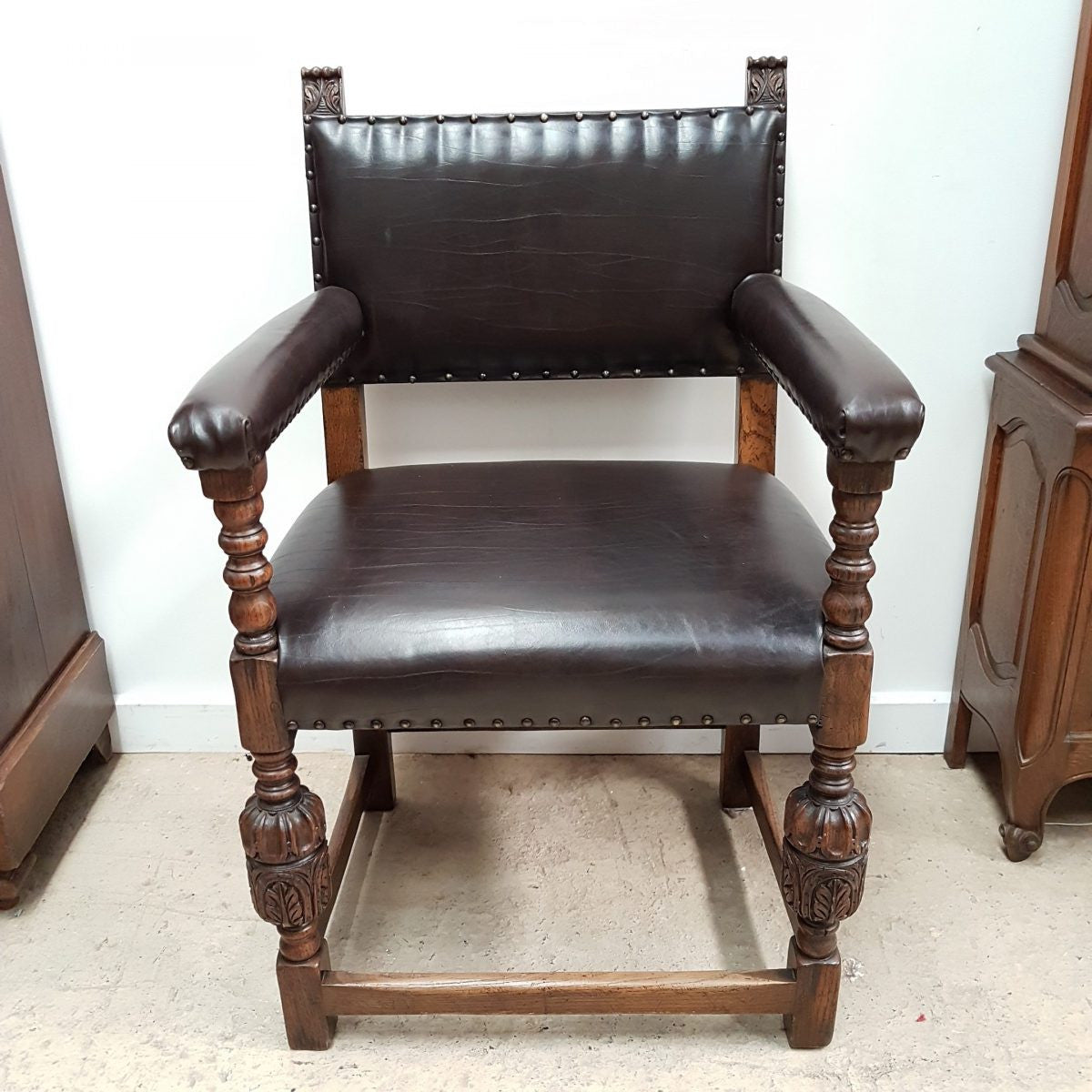 Set Of Ten Tudor Style Dining Chairs