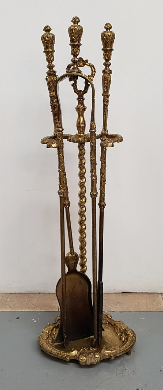 French Set of Bronze Fire Tools