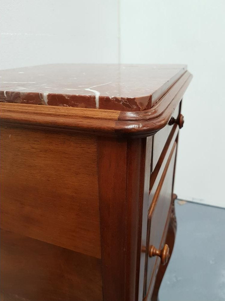 Single French Walnut Bedside Cabinet