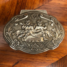 Vintage Metal Trinket Box With Cherubs