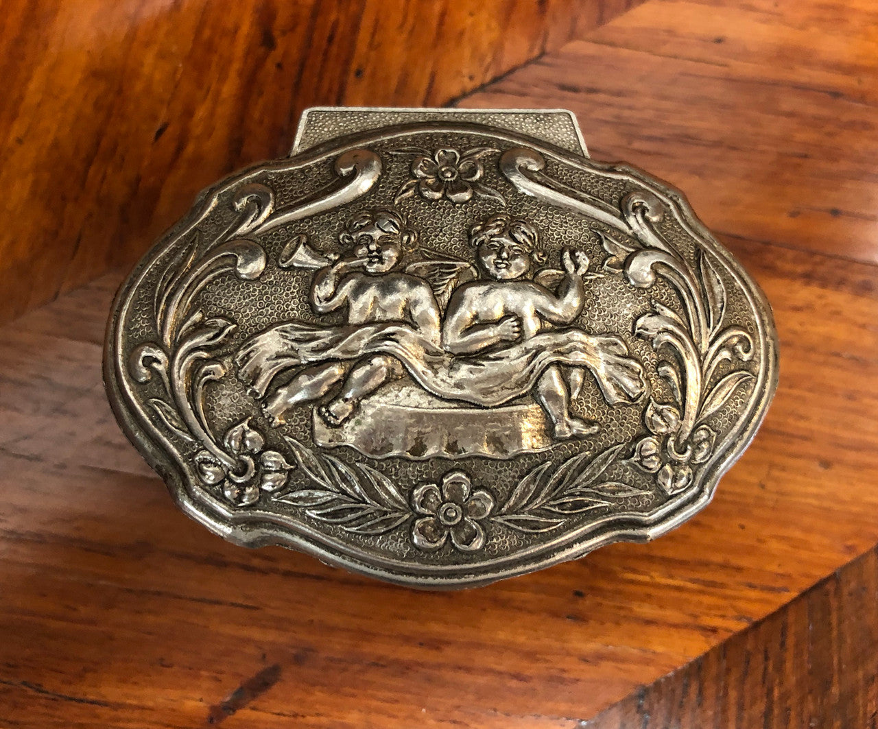 Vintage Metal Trinket Box With Cherubs | Antique & Vintage | Moonee Ponds Antiques | Australia Wide Delivery