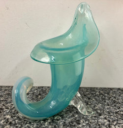 Murano Blue Glass Cornucopia Vase | Antique & Vintage | Moonee Ponds Antiques | Australia Wide Delivery