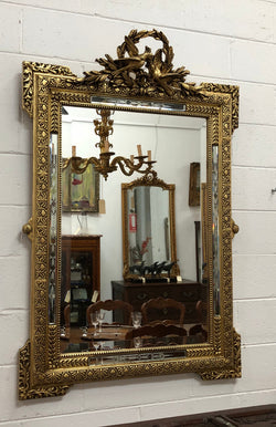 19th Century French Cushion Mirror With Acid Etched Pattern | Antique & Vintage | Moonee Ponds Antiques | Australia Wide Delivery