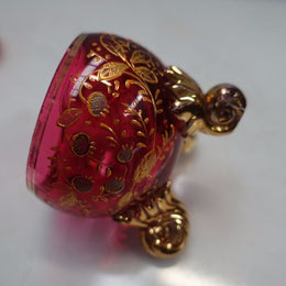 Bohemian Moser Style Cranberry Art Glass-1