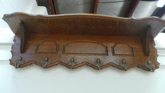 French Oak Carved Wall Mounted Coat-Hat Rack