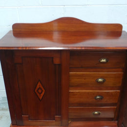 Australian Black Wood Art Deco Cabinet With Internal Storage