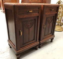 Pair Of French Art Deco Oak Bedside Cabinets | Antique & Vintage | Moonee Ponds Antiques | Australia Wide Delivery