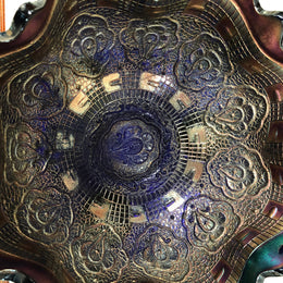 Large Cobalt Carnival Glass Bowl