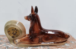 Vintage “Jema Holland 461”Ceramic Dog With Clock | Antique & Vintage | Moonee Ponds Antiques | Australia Wide Delivery