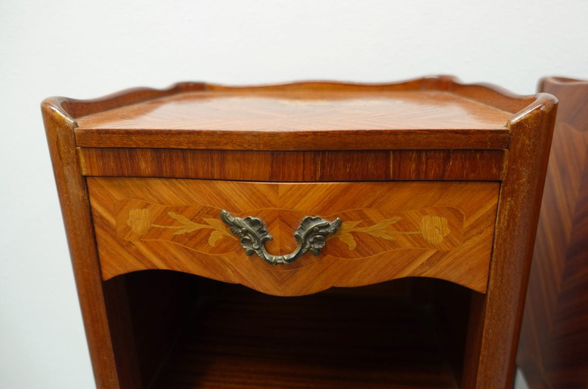 Pair Of French Marquetry Bedsides | Antique & Vintage | Moonee Ponds Antiques | Australia Wide
