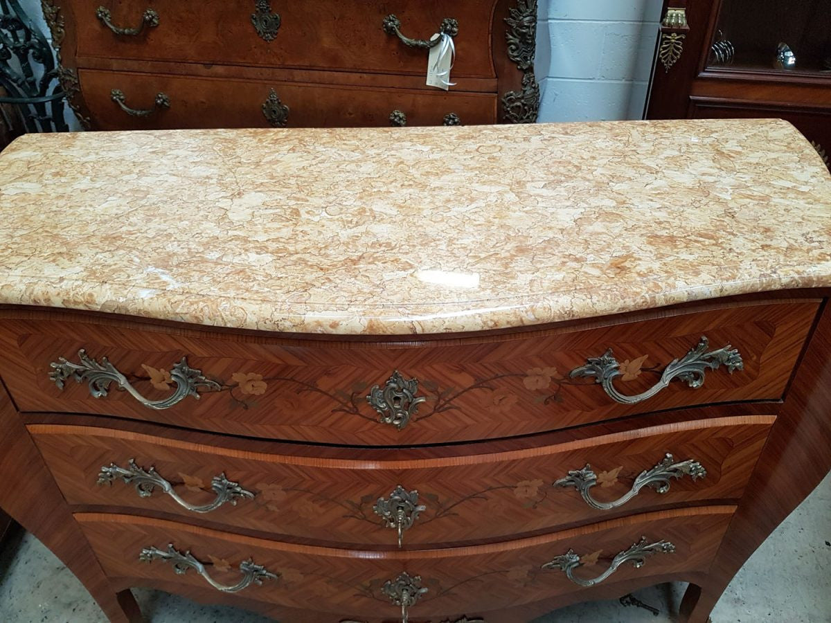 French Louis XV Marquetry inlaid Commode | Antique & Vintage | Moonee Ponds Antiques | Australia Wide Delivery