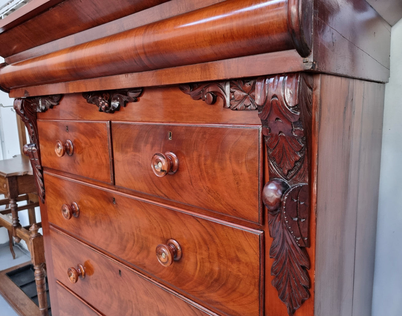 19th Century Scottish Flame Mahogany Tall Boy | Antique & Vintage | Moonee Ponds Antiques | Australia Wide Delivery