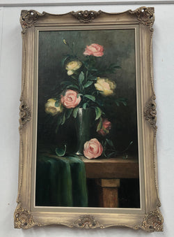 Beautiful Oil On Canvas Of Roses | Antique & Vintage | Moonee Ponds Antiques | Australia Wide Delivery