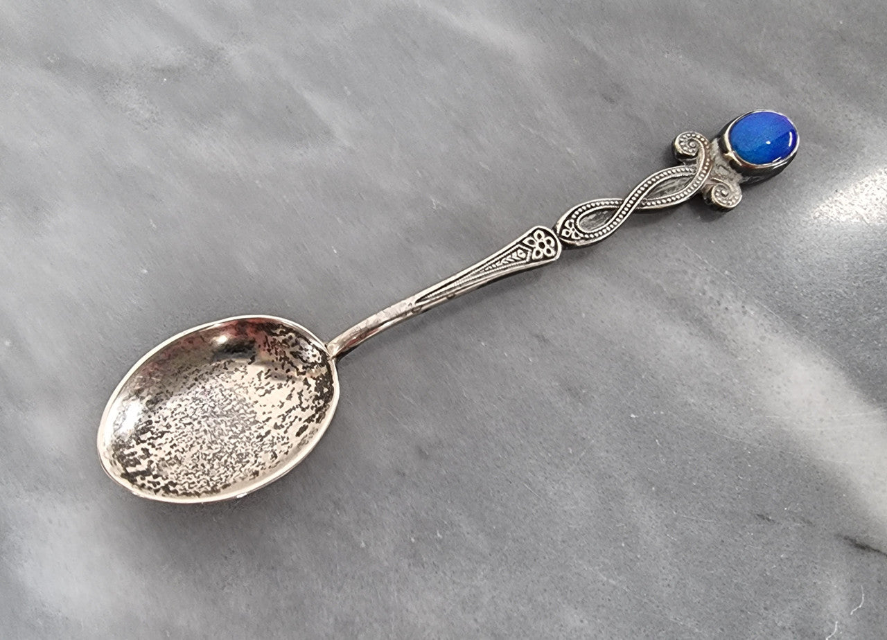 "Prouds" Australian Silver Arts & Crafts Opal Spoon