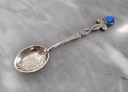"Prouds" Australian Silver Arts & Crafts Opal Spoon | Antique & Vintage | Moonee Ponds Antiques | Australia Wide Delivery