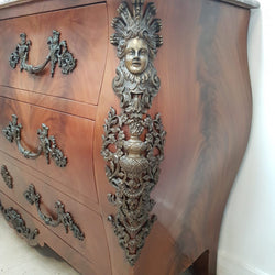 A Grand French Louis XV Style Flame Mahogany Commode | Antique & Vintage | Moonee Ponds Antiques | Australia Wide Delivery