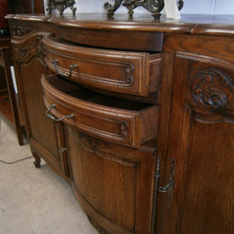 Antique French Oak Three Door Sideboard