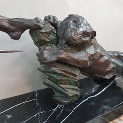 French Art Deco P. Berjean "chasse a la Lionne" Bronze | Antique & Vintage | Moonee Ponds Antiques | Australia Wide Delivery