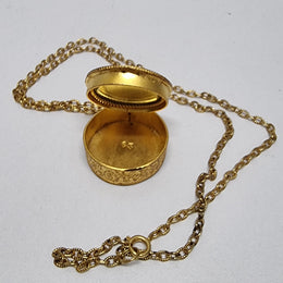 Vintage Gilt & Enamel Pill Box