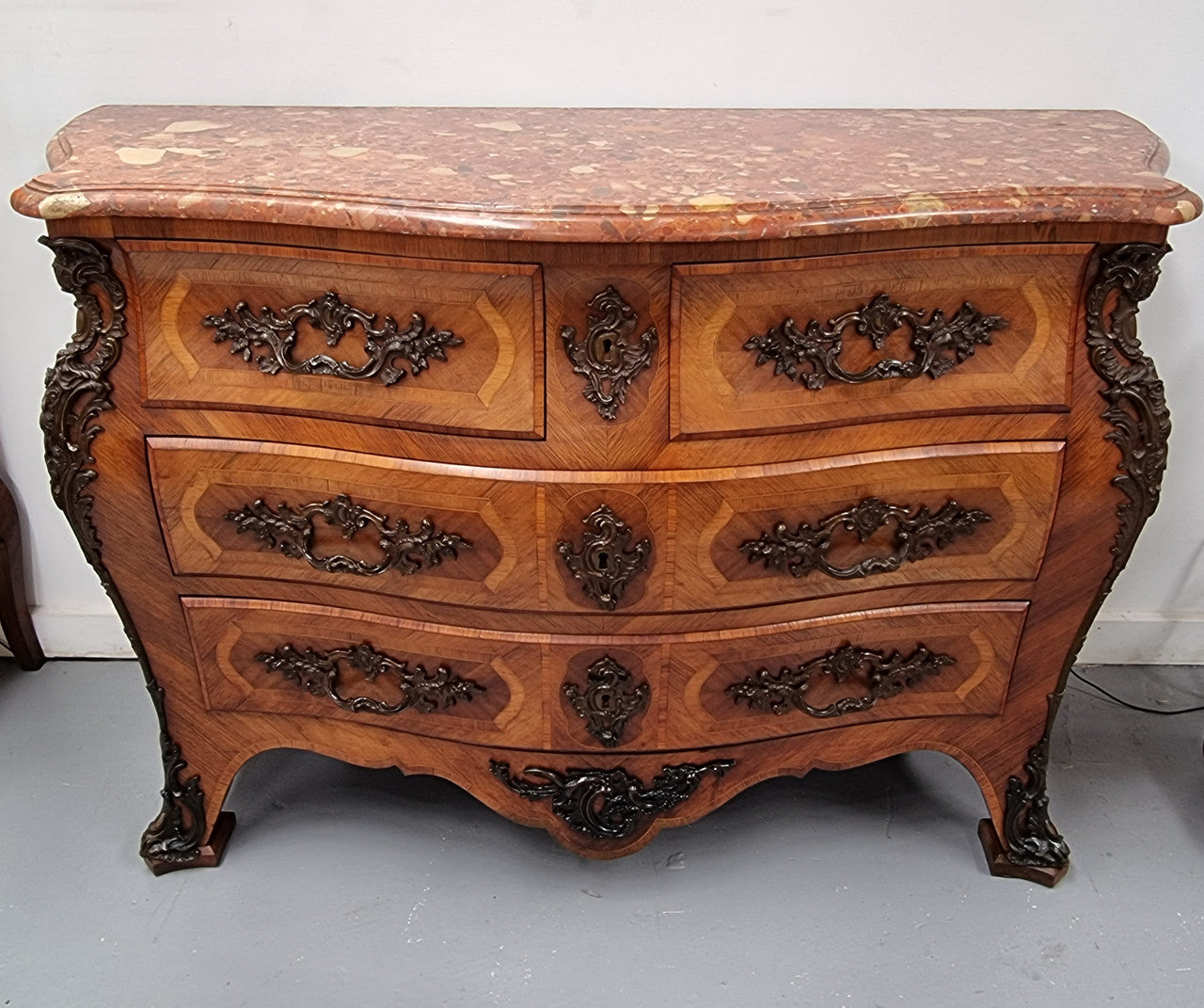 Grand 19th Century French Bombe Marble Top Commode | Antique & Vintage | Moonee Ponds Antiques | Australia Wide Delivery