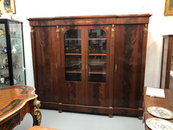 Superb Four Door French Empire Flame Mahogany Bookcase | Antique & Vintage | Moonee Ponds Antiques | Australia Wide Delivery