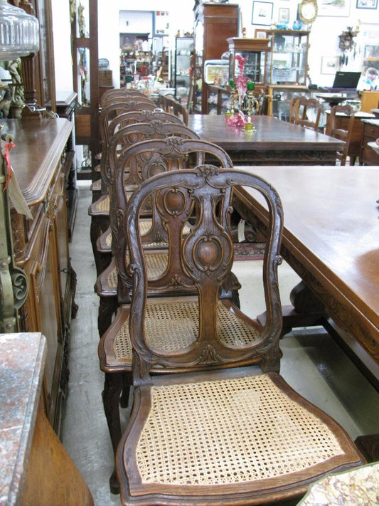 Set of 8 French Oak Chairs