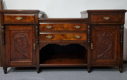 Walnut Sideboard Base Cupboards & Four Drawers | Antique & Vintage | Moonee Ponds Antiques | Australia Wide Delivery