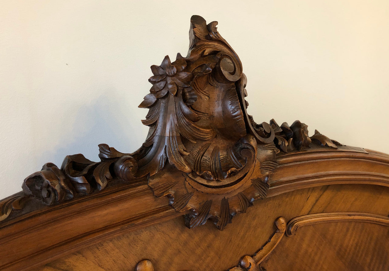 Antique French Walnut Louis XV Style Queen Size Bed | Antique & Vintage | Moonee Ponds Antiques | Australia Wide Delivery