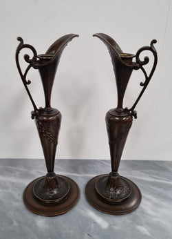 Beautiful Pair Of Art Nouveau French Bronze Candlesticks | Antique & Vintage | Moonee Ponds Antiques | Australia Wide Delivery
