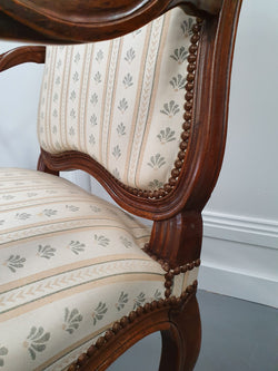 Pair Of Beautifully Carved Upholstered Fauteuils Chairs | Antique & Vintage | Moonee Ponds Antiques | Australia Wide Delivery