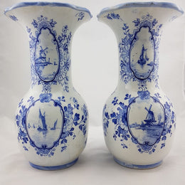 Pair Delftware Vases