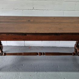 Appealing and rare French Oak Farmhouse extension table. Charming character to the top and comfortably seats 12 people. In good original detailed condition.