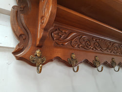 Fabulous French Oak Wall Carved Coat - Hat Rack | Antique & Vintage | Moonee Ponds Antiques | Australia Wide Delivery