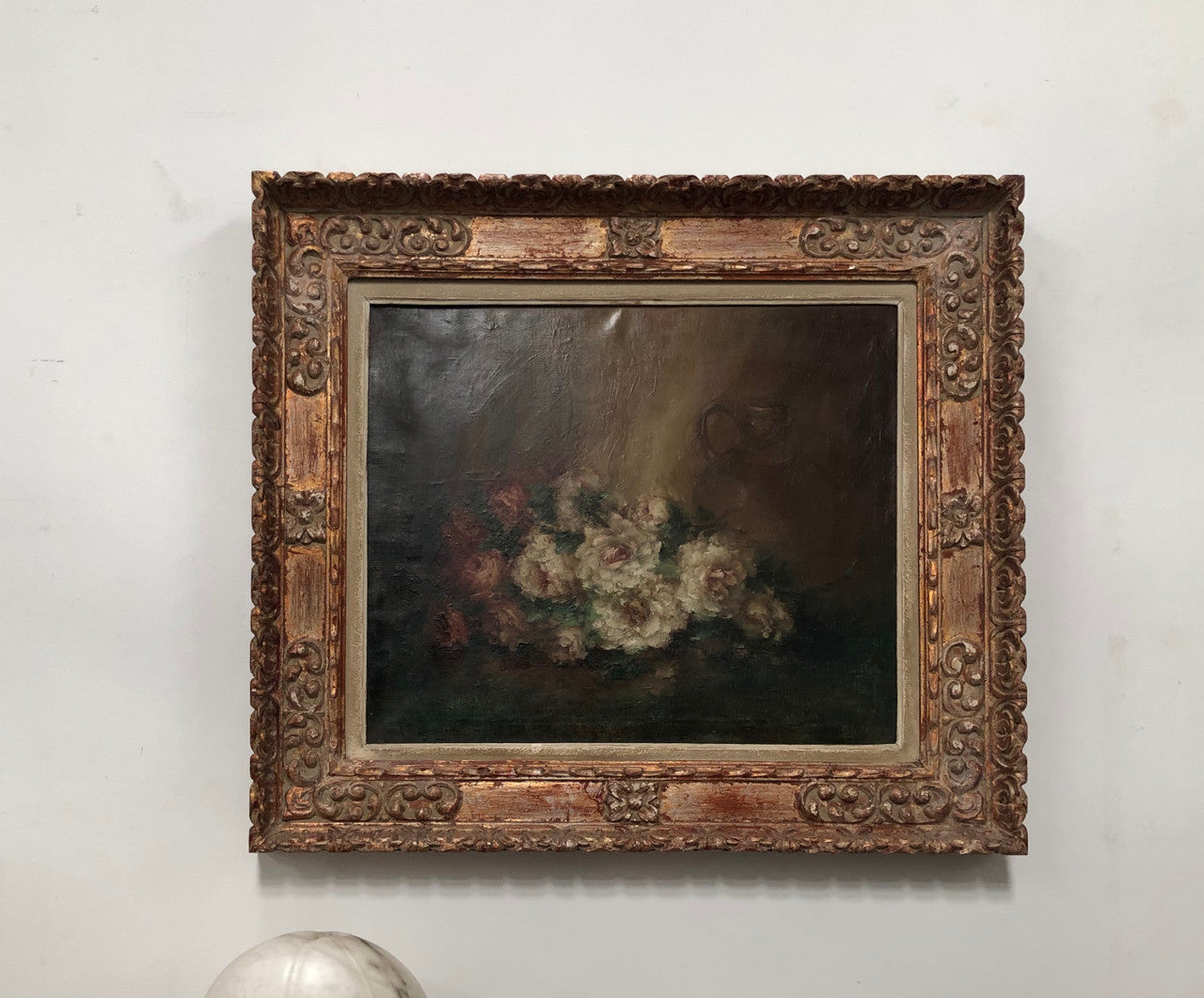 Beautiful French Antique Floral Painting