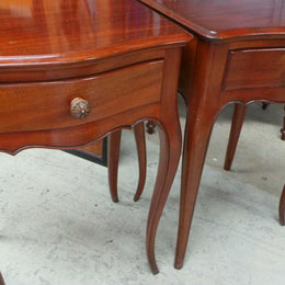 Pair of French Style Mahogany Bedside Cabinets