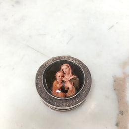 Antique Handpainted Rosary Box
