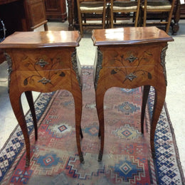 Pair French Commode Style Bedside Cabinets