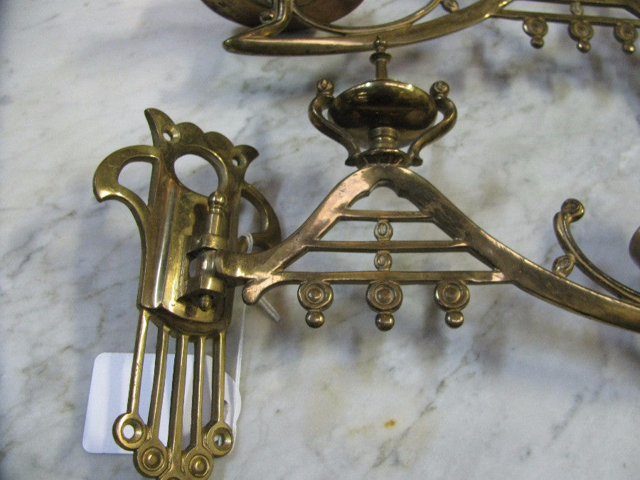 Pair of Brass Piano Sconces