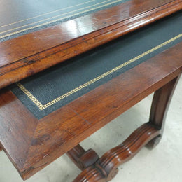 French Late 18th Century Walnut Leather Top Inlaid Desk
