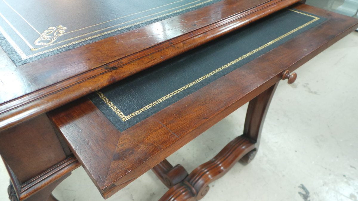 French Late 18th Century Walnut Leather Top Inlaid Desk | Antique & Vintage | Moonee Ponds Antiques | Australia Wide Delivery