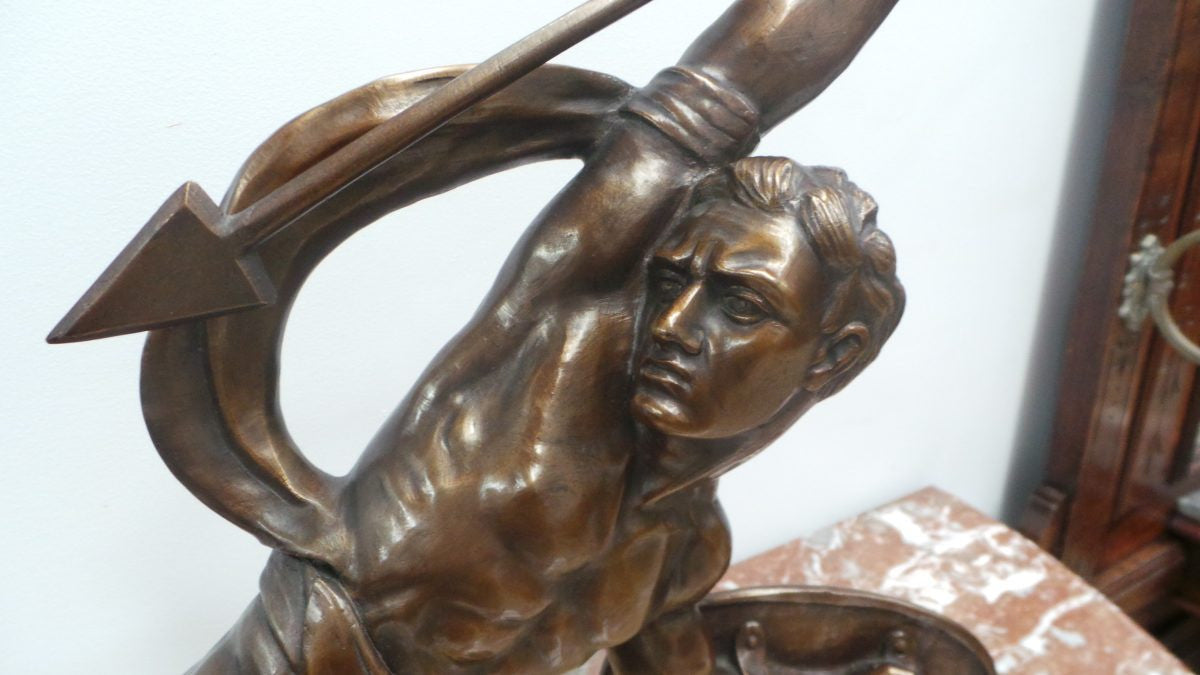 A Large French Art Deco Signed Bronze Statue