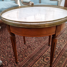 Louis XVI Style Mahogany Marble Top Bouillotte Table