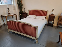 French Queen Size Upholstered Louis XV Style Painted Bed | Antique & Vintage | Moonee Ponds Antiques | Australia Wide Delivery
