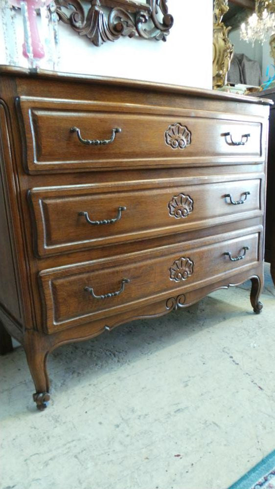 3 Drawer French Oak Louis XV Style Commode | Antique & Vintage | Moonee Ponds Antiques | Australia Wide Delivery