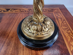 Victorian Banquet Lamp “Globe Vulcan” With Original Acid Etched Shade | Antique & Vintage | Moonee Ponds Antiques | Australia Wide Delivery